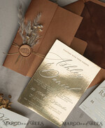 HOCHZEITS EINLADUNGEN Gold / Roségold / Silber / Glitzer Fall Spiegel Gold Hochzeitseinladungen, Elegante Terrakotta Hochzeitseinladungen, Gebranntes Orange Acryl Hochzeitseinladungen, Spiegel Gold Plexi Hochzeitseinladung Suite16