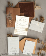 HOCHZEITS EINLADUNGEN Gold / Roségold / Silber / Glitzer Fall Spiegel Gold Hochzeitseinladungen, Elegante Terrakotta Hochzeitseinladungen, Gebranntes Orange Acryl Hochzeitseinladungen, Spiegel Gold Plexi Hochzeitseinladung Suite16