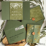 WEDDING INVITATIONS gold / rose gold / silver / glitter Acrylic Wedding Invitations cards, glamour Velvet olive green Wedding invitations designs, Italian Wedding invitation template Green Olive Branch6