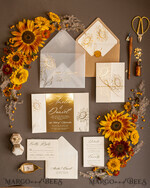 WEDDING INVITATIONS gold / rose gold / silver / glitter Golden Glitter Wedding Invites, Luxury Gold Foil Wedding Cards, Romantic Sunflower Wedding Invitations, Luxury Glamour Nude Wedding Stationery14