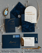 WEDDING INVITATIONS gold / rose gold / silver / glitter Elegant Arch Wedding Invitations Navy Blue, Velvet Pocket Dark blue Gold Modern Wedding, Wedding Invitation Suite, Arch Velvet Pocket Invitation set14