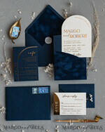 WEDDING INVITATIONS gold / rose gold / silver / glitter Elegant Arch Wedding Invitations Navy Blue, Velvet Pocket Dark blue Gold Modern Wedding, Wedding Invitation Suite, Arch Velvet Pocket Invitation set14