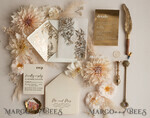 WEDDING INVITATIONS gold / rose gold / silver / glitter Acrylic Wedding invitation suite, Boho Glam Wedding Invitations, Golden Shine Wedding Invitates, Elegant Gold Wedding Cards29