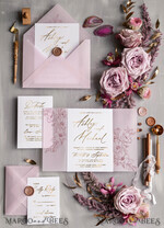 WEDDING INVITATIONS gold / rose gold / silver / glitter Luxury Blush Pink Wedding Invitation Suite, Elegant Blush Pink Wedding Cards, Boho Pink Wedding Invitations, Luxury Elegant Wedding Stationery8