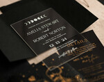 WEDDING INVITATIONS gold / rose gold / silver / glitter Halloween Gold Wedding Invitations, Black and Gold Acrylic Invitation set, Moon Tarot Wedding Invitation Cards, Gold Skeleton Wedding Set11