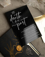 WEDDING INVITATIONS gold / rose gold / silver / glitter Halloween Gold Wedding Invitations, Black Gloss Acrylic Invitation set, Spooky plexi Invites Goth Wedding Invitation Cards, Gold Skeleton Wedding Set36