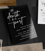 WEDDING INVITATIONS gold / rose gold / silver / glitter Halloween Gold Wedding Invitations, Black Gloss Acrylic Invitation set, Spooky plexi Invites Goth Wedding Invitation Cards, Gold Skeleton Wedding Set36