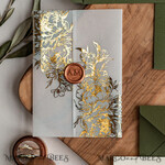 WEDDING INVITATIONS gold / rose gold / silver / glitter Greece Olive Branch Wedding Invitation, Acrylic olive green wedding invitation cards, Gold Wedding Invites8