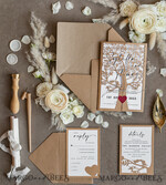WEDDING INVITATIONS lasercut  laser Cut Rustic Wedding Invitation Set, Rustic Wedding Invitations Tree, Rustical Laser Cut Tree Wedding Cards, tree of life invitation suite4