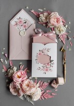 WEDDING INVITATIONS Modern Invites Floral Cards  Elegant Blush Pink Wedding Invitations, Glamour Arabic Pocket Wedding Invites, Modern Floral Wedding Cards, Minimalistic Wedding Invitation Suite15