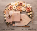 WEDDING INVITATIONS Modern Invites Floral Cards Boho Blush Pink Wedding Invitations, Bohemian Pampass Grass Wedding Invites, Modern Wedding Invitation Set, Modern Minimalistic stationary9