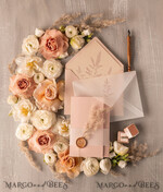 WEDDING INVITATIONS Modern Invites Floral Cards Boho Blush Pink Wedding Invitations, Bohemian Pampass Grass Wedding Invites, Modern Wedding Invitation Set, Modern Minimalistic stationary9