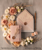 WEDDING INVITATIONS Modern Invites Floral Cards Boho Blush Pink Wedding Invitations, Bohemian Pampass Grass Wedding Invites, Modern Wedding Invitation Set, Modern Minimalistic stationary9