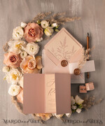 WEDDING INVITATIONS Modern Invites Floral Cards Boho Blush Pink Wedding Invitations, Bohemian Pampass Grass Wedding Invites, Modern Wedding Invitation Set, Modern Minimalistic stationary9