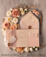 WEDDING INVITATIONS Modern Invites Floral Cards Boho Blush Pink Wedding Invitations, Bohemian Pampass Grass Wedding Invites, Modern Wedding Invitation Set, Modern Minimalistic stationary9