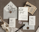 WEDDING INVITATIONS Modern Invites Floral Cards Halloween Wedding Invitations Suite, Black Invitations, Tarot Cards Invites, Gothic Wedding Invitation Cards, The Lovers Skeleton Wedding Set black5