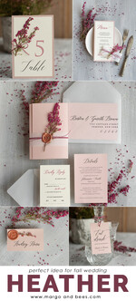 WEDDING INVITATIONS Modern Invites Floral Cards  Romantic Blush Pink Wedding Invitations, Elegant Wedding Invitation Suite With Heather, Delicate Vellum Wedding Invites, Minimalistic Wedding Cards6
