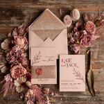 WEDDING INVITATIONS Modern Invites Floral Cards Rose Gold Glitter wedding invitations, Blush Pink wedding invitation Suite • Luxury Wedding Invitation Suite • Minimalistic  wedding Stationery5