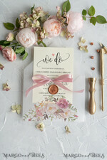 WEDDING INVITATIONS Modern Invites Floral Cards Blush pink wedding invitations, floral wedding invitations, floral wedding stationery, floral wedding accessories, blush pink envelope, pink ribbon, pink bow, calligraphy, we do wedding cards, ecru wedding invitations, peony wedding invitations, ecru wedding stationery, peonies, spring flowers, spring wedding invitations, leaves, modern wedding invitations, spring wedding, romantic wedding invitations, watercolor wedding invitations, watercolor10