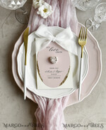 MENU & PROGRAMS romantic 3-in-1 Wedding Menu, Place Card and Plantable Favor Gift | Personalized Let Love Grow Wedding Favor5