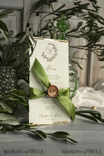 MENU & PROGRAMS romantic Elegant wedding menu card – a stylish way to display your wedding dishes and beautifully complement your table décor and place settings.6