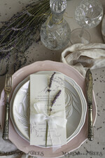 MENU & PROGRAMS romantic Lavender Floral Wedding Menu, Luxury Ecru Dinner Menu, Chiffon Ribbon Wedding Menu, Elegant Reception Menu Cards5