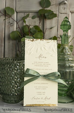 MENU & PROGRAMS romantic Elegant wedding menu card – a stylish way to display your wedding dishes and beautifully complement your table décor and place settings.4