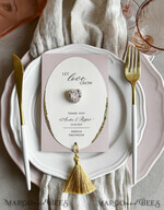 MENU & PROGRAMS romantic 3-in-1 Wedding Menu, Place Card and Plantable Favor Gift | Personalized Let Love Grow Wedding Favor4