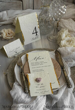 MENU & PROGRAMS romantic Embossed Floral Wedding Menu, Luxury Ecru Dinner Menu, Chiffon Ribbon Wedding Menu, Elegant Reception Menu Cards5