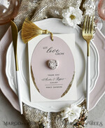 MENU & PROGRAMS romantic 3-in-1 Wedding Menu, Place Card and Plantable Favor Gift | Personalized Let Love Grow Wedding Favor4