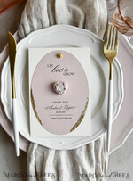 MENU & PROGRAMS romantic 3-in-1 Wedding Menu, Place Card and Plantable Favor Gift | Personalized Let Love Grow Wedding Favor3