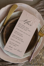 MENU & PROGRAMS romantic Elegant wedding menu card – a stylish way to display your wedding dishes and beautifully complement your table décor and place settings.4