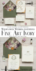 HOCHZEITS EINLADUNGEN moderne Kalligraphie / feine Kunst Feine Kunst Elfenbein Gold Hochzeitskarte, Blumige Hochzeitskarte, Toskana Italienische Einladungssuite, Kranz Monogramm Hochzeitskarte Suite, Ausgefranstes Edge Einladungen, Gerissene Kante Hochzeitskarten golden, Feine Kunst Hochzeitskarten Suite, Ausgefranstes Edge Papier9