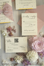 WEDDING INVITATIONS modern calligraphy / fine art Sage green  Fine Art Wedding Invitations with Gold Leaf, Deckled Edges, RSVP  qr code Silk Ribbon Bespoke Elegant Wedding Suite16