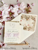 WEDDING INVITATIONS modern calligraphy / fine art Sage green  Fine Art Wedding Invitations with Gold Leaf, Deckled Edges, RSVP  qr code Silk Ribbon Bespoke Elegant Wedding Suite12