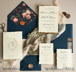 WEDDING INVITATIONS modern calligraphy / fine art Ivory Gold Wedding Invitation, Floral Wedding Invitation, Tuscany Italian Invitation suite, Wreath Monogram wedding invitation suite, Deckled Edge Invites, Torn Edge Wedding Invitations golden, Fine Art Wedding Invitation Suite, Deckled Edge Paper7