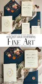 WEDDING INVITATIONS modern calligraphy / fine art Ivory Gold Wedding Invitation, Floral Wedding Invitation, Tuscany Italian Invitation suite, Wreath Monogram wedding invitation suite, Deckled Edge Invites, Torn Edge Wedding Invitations golden, Fine Art Wedding Invitation Suite, Deckled Edge Paper7