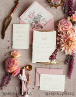 WEDDING INVITATIONS modern calligraphy / fine art Fine Art Ivory Gold Wedding Invitation, Real heather Floral Wedding Invitation, French Provence Invitation suite, Wreath Monogram wedding invitation suite, Deckled Edge Invites, Torn Edge Wedding Invitations golden, Fine Art Wedding Invitation Suite, Deckled Edge Paper18