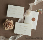 WEDDING INVITATIONS modern calligraphy / fine art Ivory Gold Wedding Invitation, Floral Wedding Invitation, Tuscany Italian Invitation suite, Wreath Monogram wedding invitation suite, Deckled Edge Invites, Torn Edge Wedding Invitations golden, Fine Art Wedding Invitation Suite, Deckled Edge Paper6