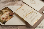 WEDDING INVITATIONS modern calligraphy / fine art Fine Art Ivory Gold Wedding Invitation, Floral Wedding Invitation, Tuscany Italian Invitation suite, Wreath Monogram wedding invitation suite, Deckled Edge Invites, Torn Edge Wedding Invitations golden, Fine Art Wedding Invitation Suite, Deckled Edge Paper15