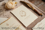 WEDDING INVITATIONS modern calligraphy / fine art Fine Art Ivory Gold Wedding Invitation, Floral Wedding Invitation, Tuscany Italian Invitation suite, Wreath Monogram wedding invitation suite, Deckled Edge Invites, Torn Edge Wedding Invitations golden, Fine Art Wedding Invitation Suite, Deckled Edge Paper15