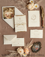 WEDDING INVITATIONS modern calligraphy / fine art Fine Art Ivory Gold Wedding Invitation, Floral Wedding Invitation, Tuscany Italian Invitation suite, Wreath Monogram wedding invitation suite, Deckled Edge Invites, Torn Edge Wedding Invitations golden, Fine Art Wedding Invitation Suite, Deckled Edge Paper15