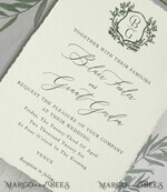 WEDDING INVITATIONS modern calligraphy / fine art Introducing the Blair collection for the modern, romantic bride.   “Through collaboration with Margo and Bees, we designed the Blair Collection, a timeless suite for the modern, romantic bride. Featuring deckled edges, watercolor vellum, and custom wax seals, this suite is sure to establish the ambience for what’s to come on your big day.” -Blair Fowler 11