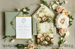 WEDDING INVITATIONS modern calligraphy / fine art Sage Green Fine Art Wedding Invitations – Deckled Edge Invitations with Silk Ribbon, Wax Seal & RSVP Options57