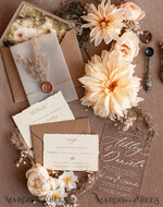 WEDDING INVITATIONS modern calligraphy / fine art Fine Art Acrylic Wedding Invitation, Real Pampas Grass Floral Wedding Invitation, French Provence Invitation suite, Neutral Pampas Grass Boho wedding invitation suite, Deckled Edge Invites, Torn Edge Wedding Invitations, Fine Art Wax Seal Wedding Invitation Suite12