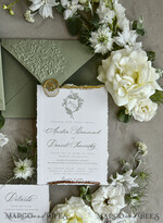 WEDDING INVITATIONS modern calligraphy / fine art Sage Green Fine Art Wedding Invitations – Deckled Edge Invitations with Silk Ribbon, Wax Seal & RSVP Options27