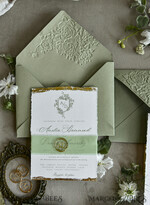 WEDDING INVITATIONS modern calligraphy / fine art Sage Green Fine Art Wedding Invitations – Deckled Edge Invitations with Silk Ribbon, Wax Seal & RSVP Options27