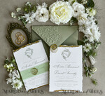 WEDDING INVITATIONS modern calligraphy / fine art Sage Green Fine Art Wedding Invitations – Deckled Edge Invitations with Silk Ribbon, Wax Seal & RSVP Options27