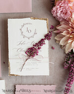 WEDDING INVITATIONS modern calligraphy / fine art Fine Art Ivory Gold Wedding Invitation, Real heather Floral Wedding Invitation, French Provence Invitation suite, Wreath Monogram wedding invitation suite, Deckled Edge Invites, Torn Edge Wedding Invitations golden, Fine Art Wedding Invitation Suite, Deckled Edge Paper19
