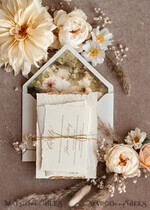 HOCHZEITS EINLADUNGEN moderne Kalligraphie / feine Kunst Präge-Ivory-Gold-Hochzeits Einladung, Florale Hochzeits Einladung, Toskana Italien Einladung Suite, Kranz Monogramm Hochzeits Einladung Suite, Deckle Edge Einladungen, Zerrissene Kante Hochzeits Einladungen golden, Fine Art Hochzeits Einladung Suite, Deckle Edge Papier14